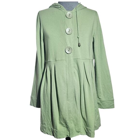 Green Full Zip Hooded Jacket Size Medium - Picture 1 of 3